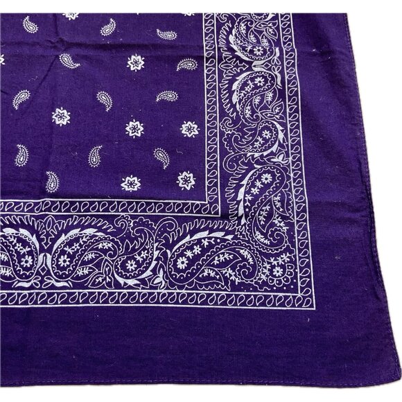 Vintage 100% Cot Blue Indigo Bandana RN 103708 Scarf Handkerchief Paisley Biker - Picture 4 of 8